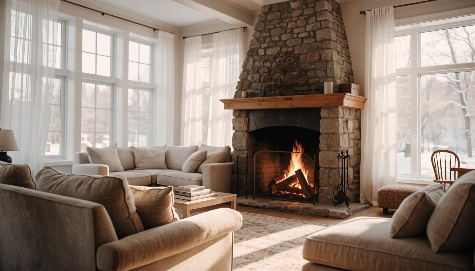 Cozy wood fire in Embrun