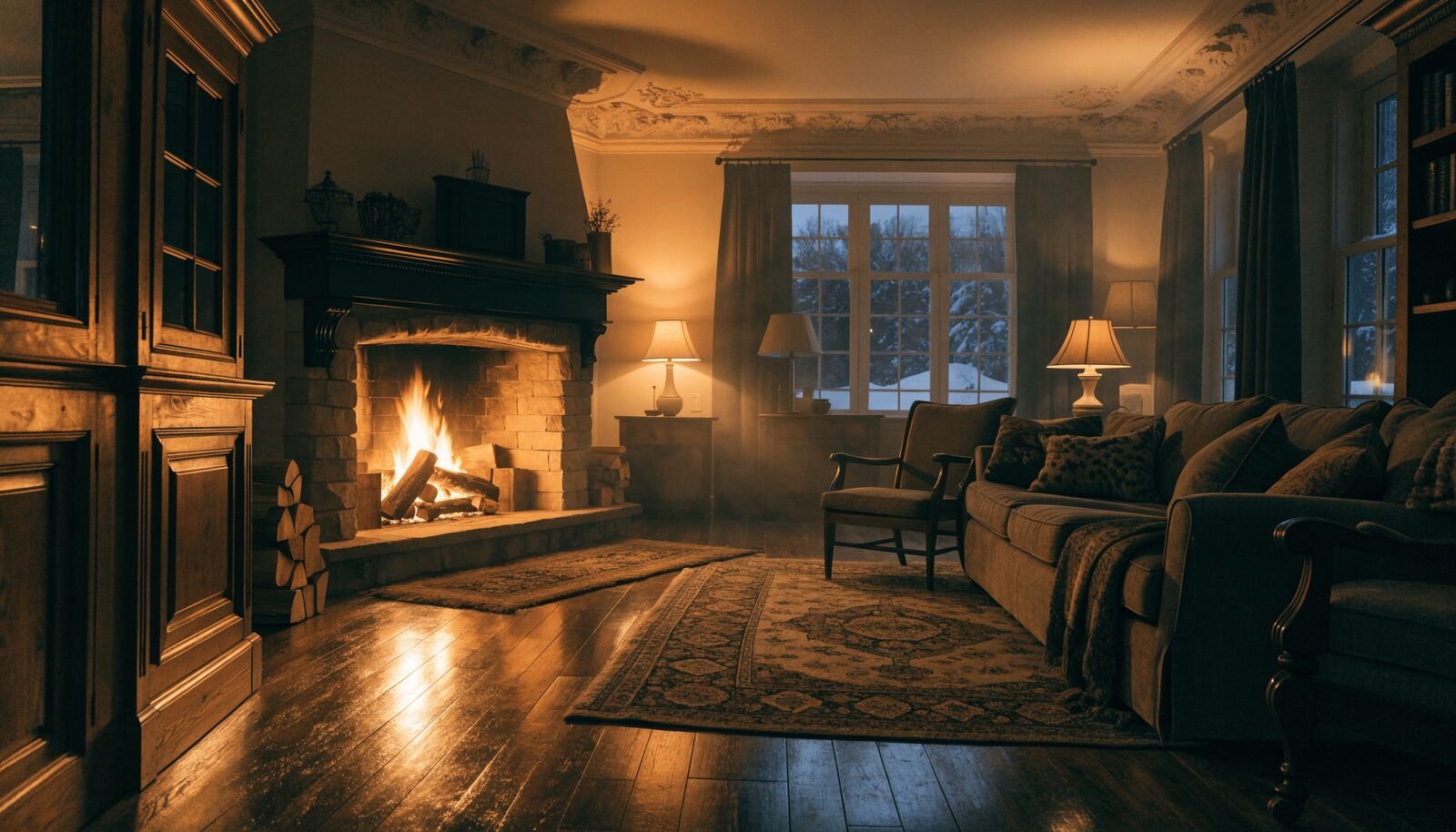 Cozy wood fire in Ottawa