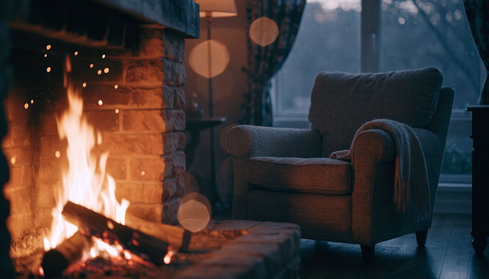 Cozy wood fire in Rockland