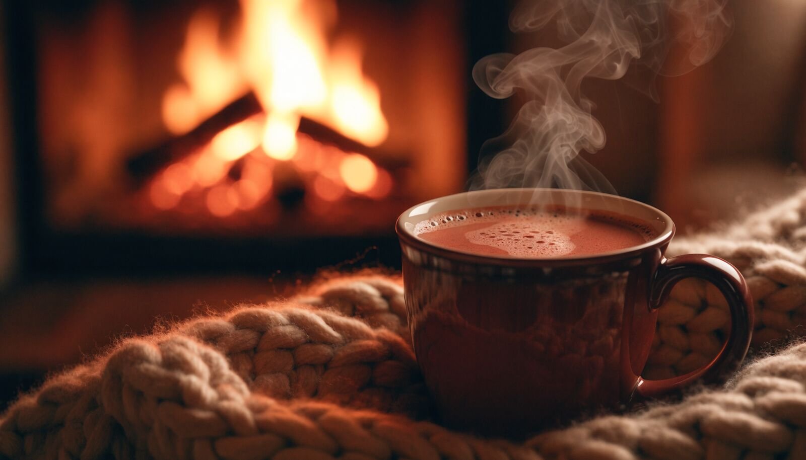 Warming up by a wood fire