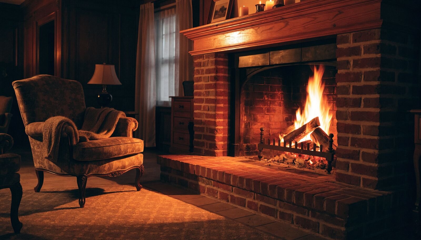 Cozy wood fire in Vanier